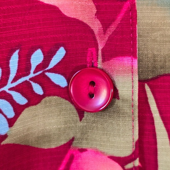 Vintage Sag Harbor Shirt Womens 1X Red‎ Floral Button Hawaiian Cottage Bloom - Picture 4 of 11
